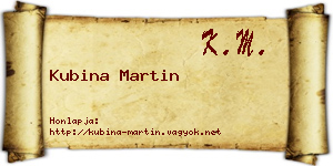 Kubina Martin névjegykártya